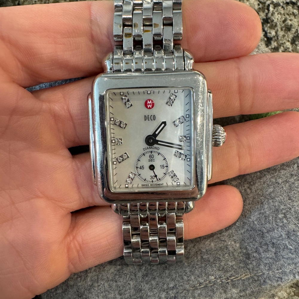 Michele Deco Diamond Watch - Silver